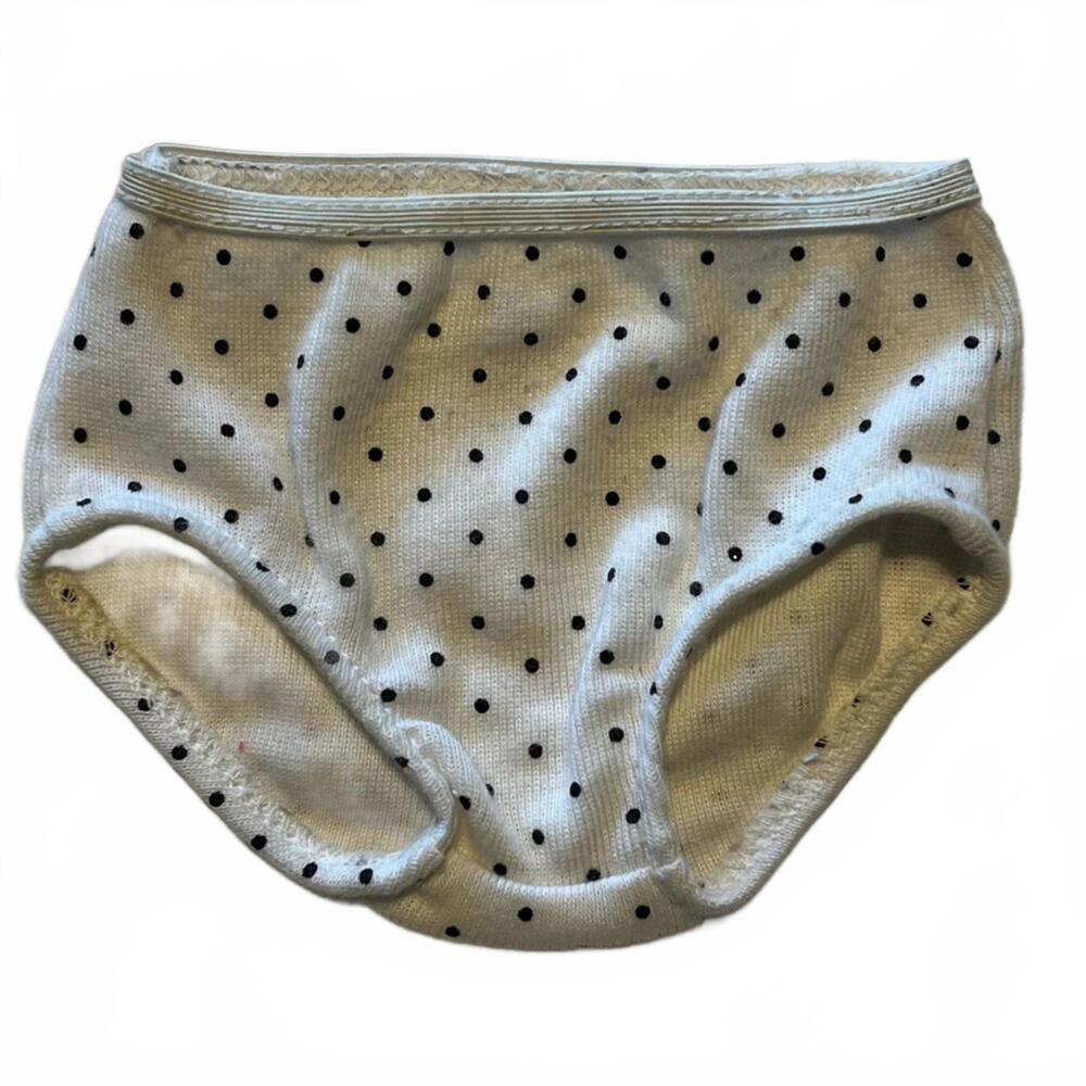 American Girl Doll Underwear, White with Black Polka Dots
